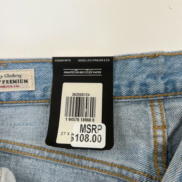 Levi's Premium Women 501 Original Button Fly Cropped Jeans 26x28 Blue NWT - Picture 9 of 15